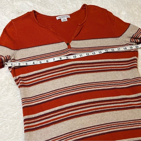 Liz Claiborne Fall Colorblock Striped Knit Top - Picture 8 of 9